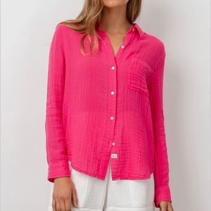 Rails ellis hibiscus button down long sleeve gauze shirt size small